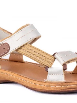 Zdjęcie produktu Sportowe sandały damskie na rzepy , w złotym kolorze Łukbut Merg