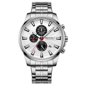 Zdjęcie produktu Srebrny zegarek męski bransoleta duży solidny Perfect M503 szary, srebrny Merg