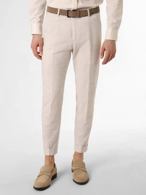 Zdjęcie produktu Strellson Spodnie z zawartością lnu - Luc3 Mężczyźni Regular Fit wiskoza beżowy|szary wypukły wzór tkaniny,