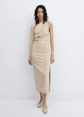 Zdjęcie produktu Sukienka asymetryczna z drapowaniem Mango