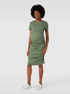Zdjęcie produktu Sukienka ciążowa do karmienia piersią o długości do kolan z efektem prążkowania Mamalicious