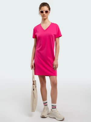 Zdjęcie produktu Sukienka damska bawełniana z krótkim rękawem różowa Zorkaya 602 BIG STAR