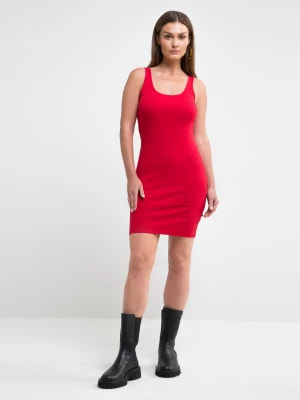 Zdjęcie produktu Sukienka damska w prążki czerwona Majasa 603 BIG STAR
