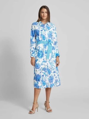 Zdjęcie produktu Sukienka koszulowa z kwiatowym wzorem i wiązanym paskiem Emily Van den Bergh