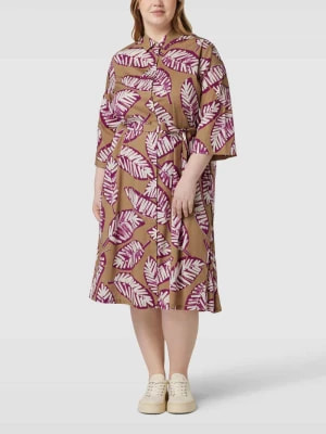 Zdjęcie produktu Sukienka koszulowa z kwiatowym wzorem na całej powierzchni model ‘DANESE’ Marina Rinaldi