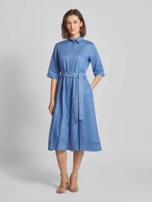 Zdjęcie produktu Sukienka koszulowa z wiskozy z tasiemką w talii model ‘NOCINO’ MaxMara Leisure