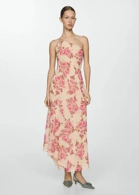 Zdjęcie produktu Sukienka o asymetrycznym kroju w kwiaty Mango