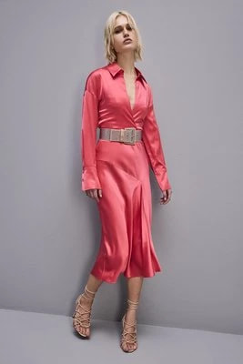 Zdjęcie produktu Sukienka midi z atłasu wiskozowego PATRIZIA PEPE