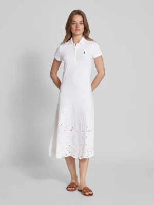 Zdjęcie produktu Sukienka midi z kołnierzykiem polo i kwiatową koronką Polo Ralph Lauren