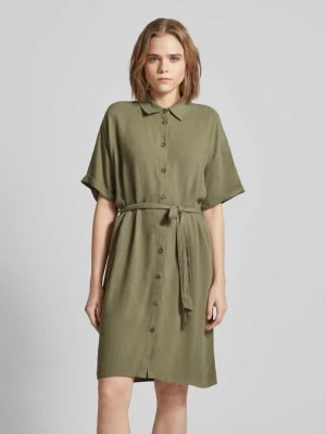 Zdjęcie produktu Sukienka T-shirtowa o długości do kolan z wykładanym kołnierzem model ‘VINSTY’ Pieces