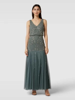 Zdjęcie produktu Sukienka wieczorowa z obszyciem ozdobnymi kamieniami i cekinami Lace & Beads