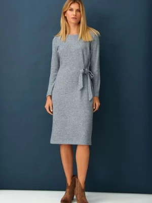 Zdjęcie produktu Sukienka z asymetrycznym wiązaniem - szara Greenpoint