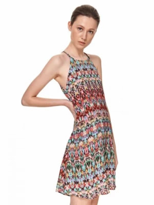 Zdjęcie produktu Sukienka z dekoltem halter w kolorowy nadruk TOP SECRET