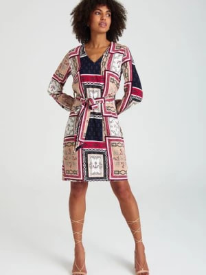 Zdjęcie produktu Sukienka z długim rękawem z wiskozy we wzory Greenpoint