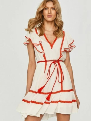 Zdjęcie produktu Sukienka z koronkowymi wstawkami i krótkim rękawem Twinset