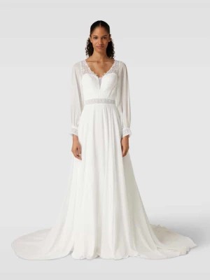 Zdjęcie produktu Suknia ślubna z obszyciem z koronki luxuar