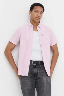 Zdjęcie produktu Superdry koszula bawełniana męska kolor różowy regular z kołnierzykiem klasycznym