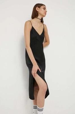 Zdjęcie produktu Superdry sukienka kolor czarny midi dopasowana