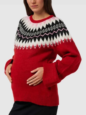 Zdjęcie produktu Sweter ciążowy z dzianiny z norweskim wzorem model ‘LELI’ Mamalicious