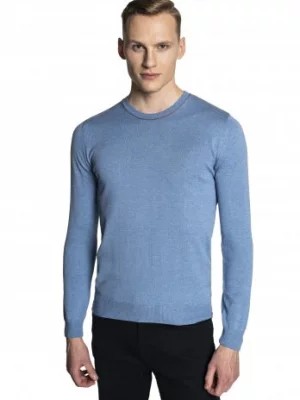 Zdjęcie produktu sweter marsom z okrągłym dekoltem niebieska Recman