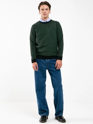 Zdjęcie produktu Sweter męski z żakardowym splotem zielony Maxis 301 BIG STAR