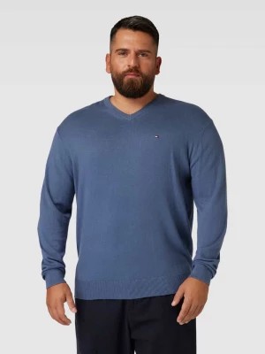 Zdjęcie produktu Sweter z dzianiny PLUS SIZE z wyhaftowanym logo model ‘PIMA’ Tommy Hilfiger Big & Tall
