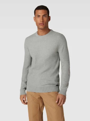 Zdjęcie produktu Sweter z dzianiny w jednolitym kolorze z okrągłym dekoltem Pierre Cardin