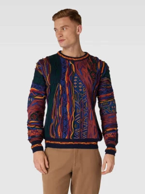 Zdjęcie produktu Sweter z dzianiny we wzory na całej powierzchni carlo colucci