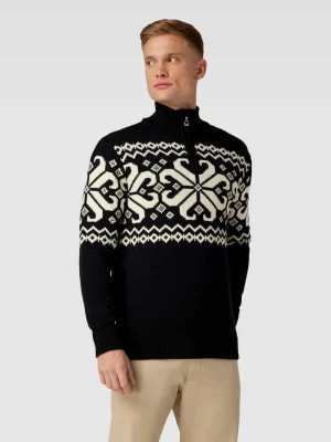 Zdjęcie produktu Sweter z dzianiny z krótkim zamkiem błyskawicznym model ‘Falkeberg’ Dale of Norway