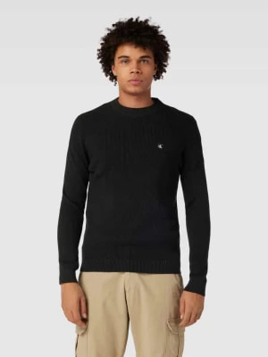 Zdjęcie produktu Sweter z dzianiny z wyhaftowanym logo model ‘EMBRO’ Calvin Klein Jeans