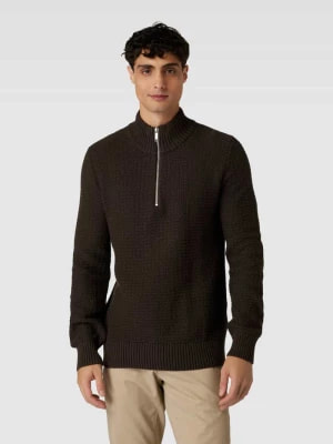 Zdjęcie produktu Sweter z dzianiny ze stójką i zamkiem błyskawicznym model ‘THIM’ Selected Homme