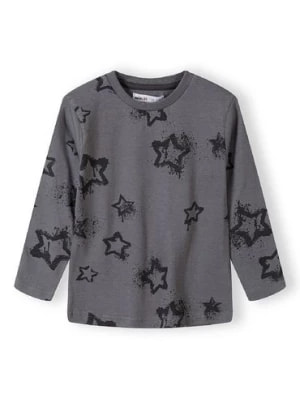 Zdjęcie produktu Szara bluzka niemowlęca z długim rękawem w gwiazdy Minoti