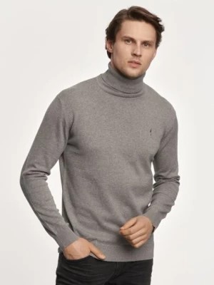 Zdjęcie produktu Szary sweter męski z golfem OCHNIK