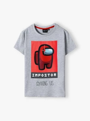 Zdjęcie produktu Szary t-shirt dla chłopca z dzianiny Among us