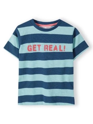 Zdjęcie produktu T-shirt bawełniany w paski dla małego chłopca- Get real! Minoti