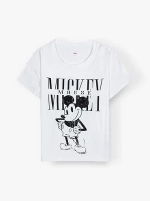 Zdjęcie produktu T-shirt damski bawełniany Mickey Mouse - biały