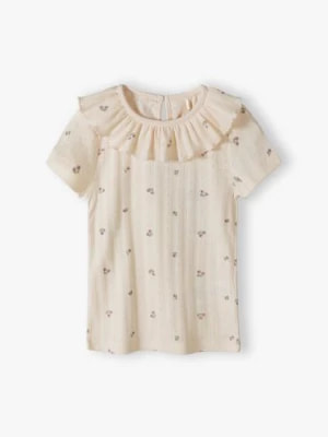 Zdjęcie produktu T-shirt dziewczęcy ecru w drobne kwiatki - Max&Mia Max & Mia by 5.10.15.