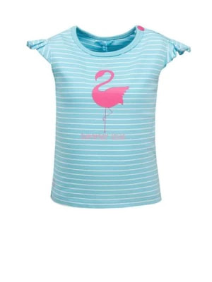 Zdjęcie produktu T-shirt dziewczęcy - niebieski z flamingiem - Lief
