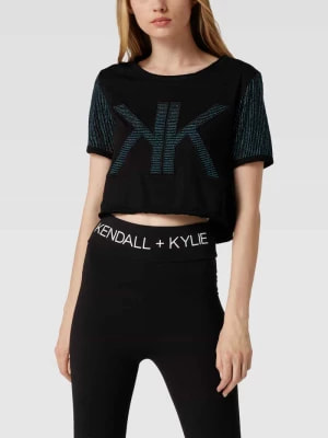 Zdjęcie produktu T-shirt krótki z wyhaftowanym logo Kendall & Kylie