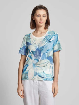 Zdjęcie produktu T-shirt lniany z kwiatowym nadrukiem na całej powierzchni model ‘Esra’ Toni Dress