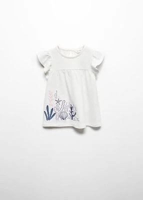 Zdjęcie produktu Koszulka z falbankami i haftem MANGO BABY
