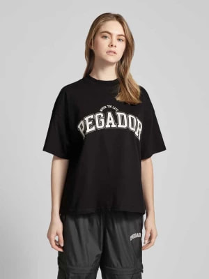 Zdjęcie produktu T-shirt o kroju oversized z nadrukiem z logo model ‘WAYRUNA’ Pegador