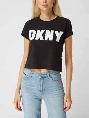 Zdjęcie produktu T-shirt o pudełkowym kroju z cekinami DKNY
