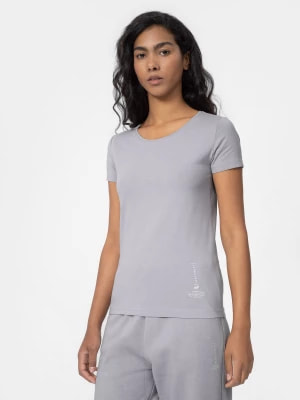 Zdjęcie produktu T-shirt slim z bawełną organiczną damski 4F
