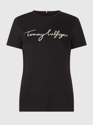 Zdjęcie produktu T-shirt z bawełny z nadrukiem z logo Tommy Hilfiger