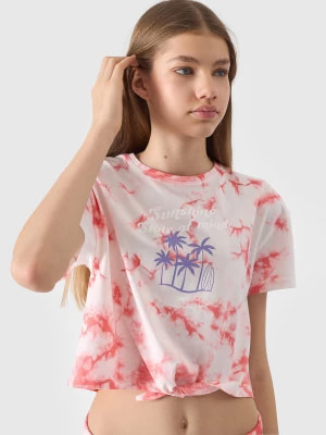Zdjęcie produktu T-shirt z nadrukiem dziewczęcy - multikolor 4F