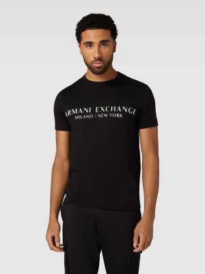 Zdjęcie produktu T-shirt z nadrukiem z logo model ‘milano/nyc’ Armani Exchange