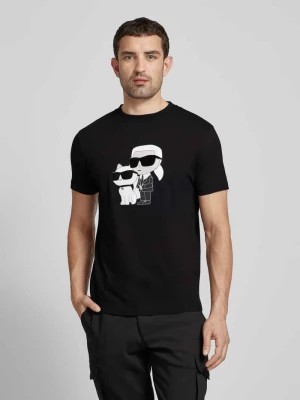 Zdjęcie produktu T-shirt z nadrukiem z motywem i logo Karl Lagerfeld