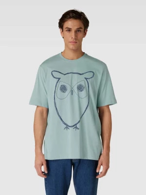 Zdjęcie produktu T-shirt z nadrukiem z motywem model ‘big owl’ Knowledge Cotton Apparel