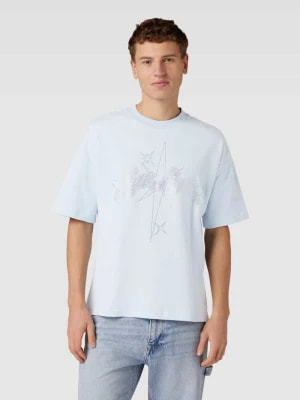 Zdjęcie produktu T-shirt z obszyciem kamieniami stras z logo model ‘Stargaze Rhinestone’ Low Lights Studios